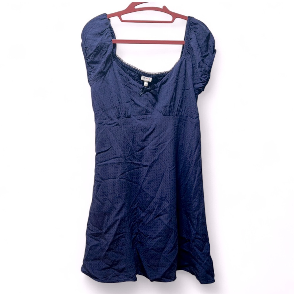 ✨NWT Self E Cobalt Textured Rayon Dress- size Large